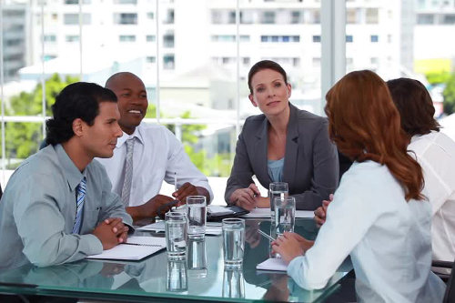 Sales manager and her team