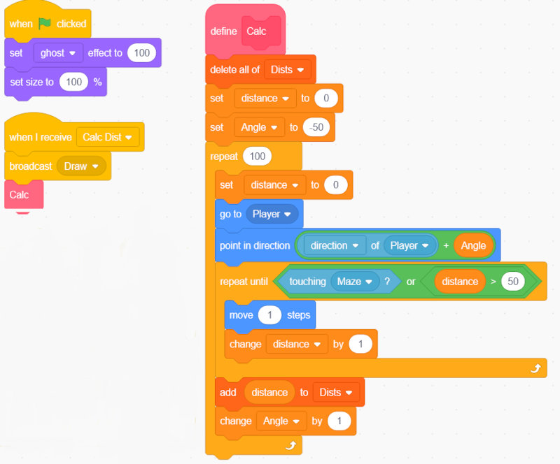 Scratch code snippet - radar code