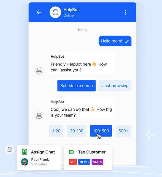 Meeting booking chatbot example