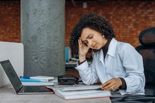 Hotel owner managing finances