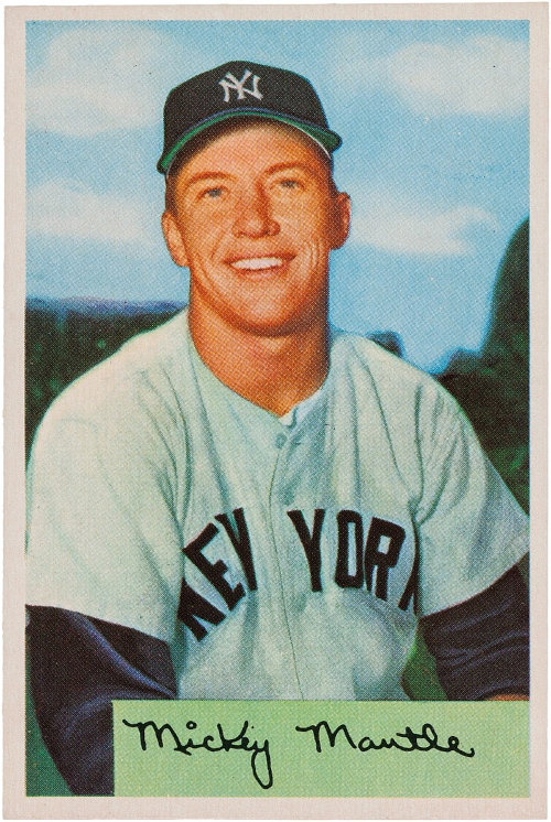 1954 Bowman Mickey Mantle baseball card