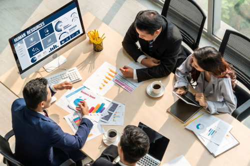 Small business using HR software